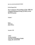 <i>The Conference Proceedings of the 1998 Air Transport Research Group (ATRG) of the WCTR Society, Volume 1 </i> by Tae Hoon Oum, Brent D. Bowen, and UNO Aviation Institute